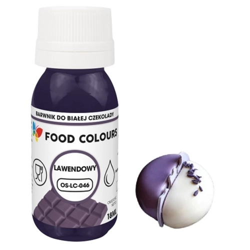 Barwnik olejowy do mas tłustych czekolady lawendowy lawenda 18 ml
